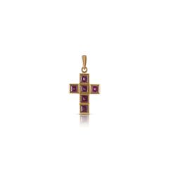 18K Kyte Ruby Square Cross Pendant