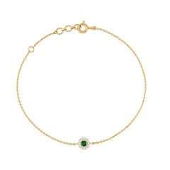 Lab Grown Diamond & Emerald Halo Bracelet