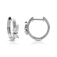 Pear Huggie Lab Grown Diamond Earrings