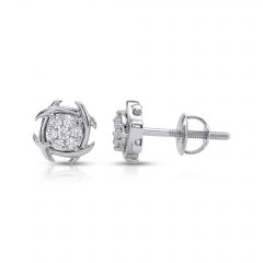 Pinwheel Cluster Lab Grown Diamond Stud Earrings