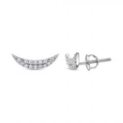 Crescent Pavé Lab Grown Diamond Earrings