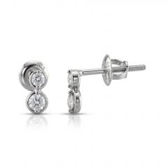 Twin Bezel Lab Grown Diamond Stud Earrings