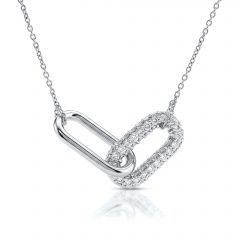 Paperclip Link Lab Grown Diamond Necklace