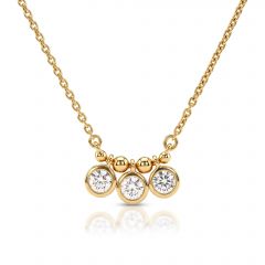 Trio Bezel Lab Grown Diamond Necklace