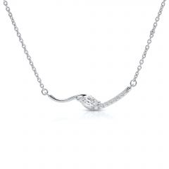 Wave Marquise Lab Grown Diamond Necklace