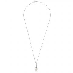 Pearl Drop Lab Grown Diamond Pendant Necklace