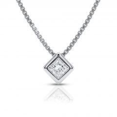 Princess Bezel Lab Grown Diamond Necklace