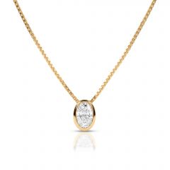 Oval Bezel Solitaire Lab Grown Diamond Necklace