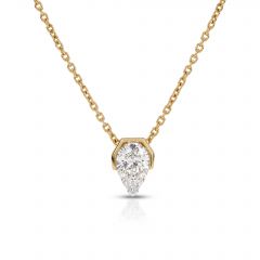 Pear Bezel Lab Grown Diamond Necklace